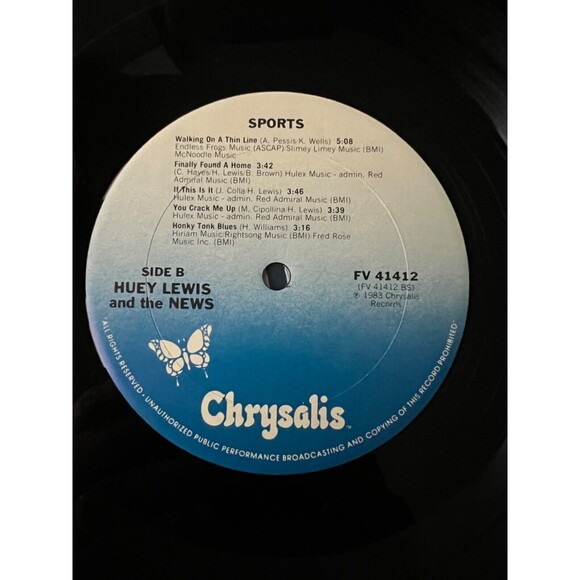 Huey Lewis And The News Sports 1983 LP Chrysalis FV 41412 VG+ Orig Inner Cleaned - Picture 9 of 9
